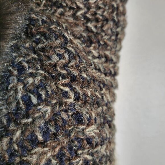 Vintage Faux Fur / Knit Jacket 70s Coat Eclectic Mobwife Streetwear - Picture 15 of 15